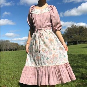 Chipper California 1970s 70s 100% cotton floral vintage prairie dress Gunne Sax
